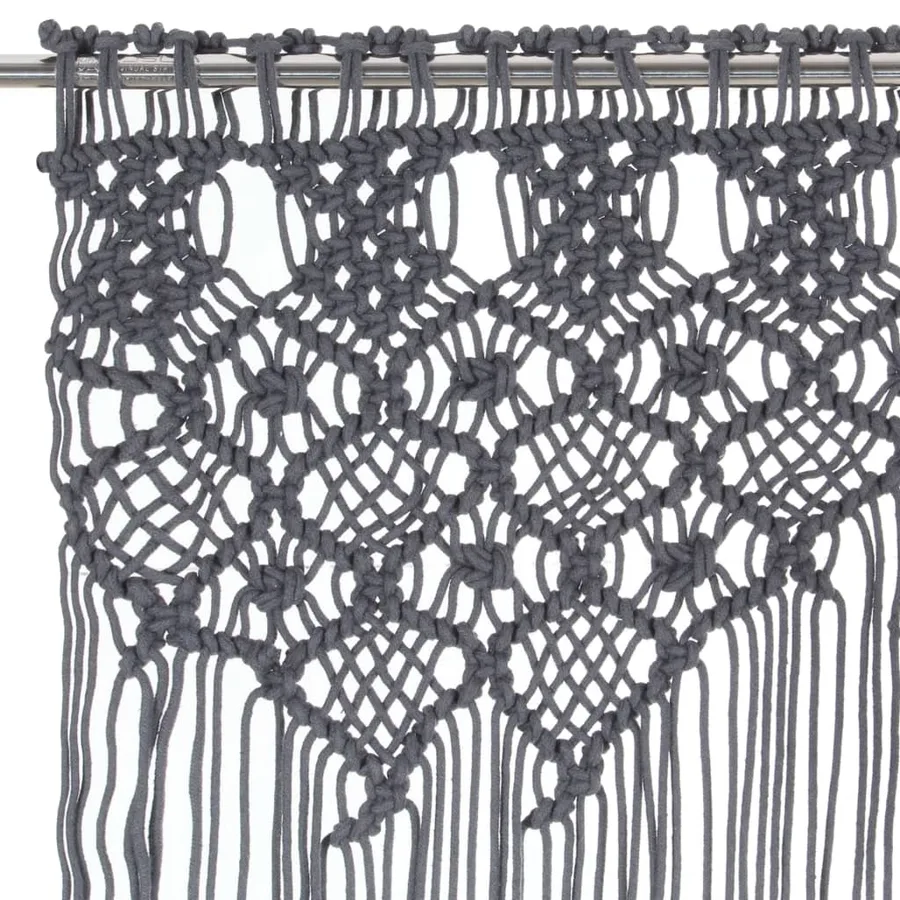 Rideau en macramé Anthracite 140x240 cm Coton - 3