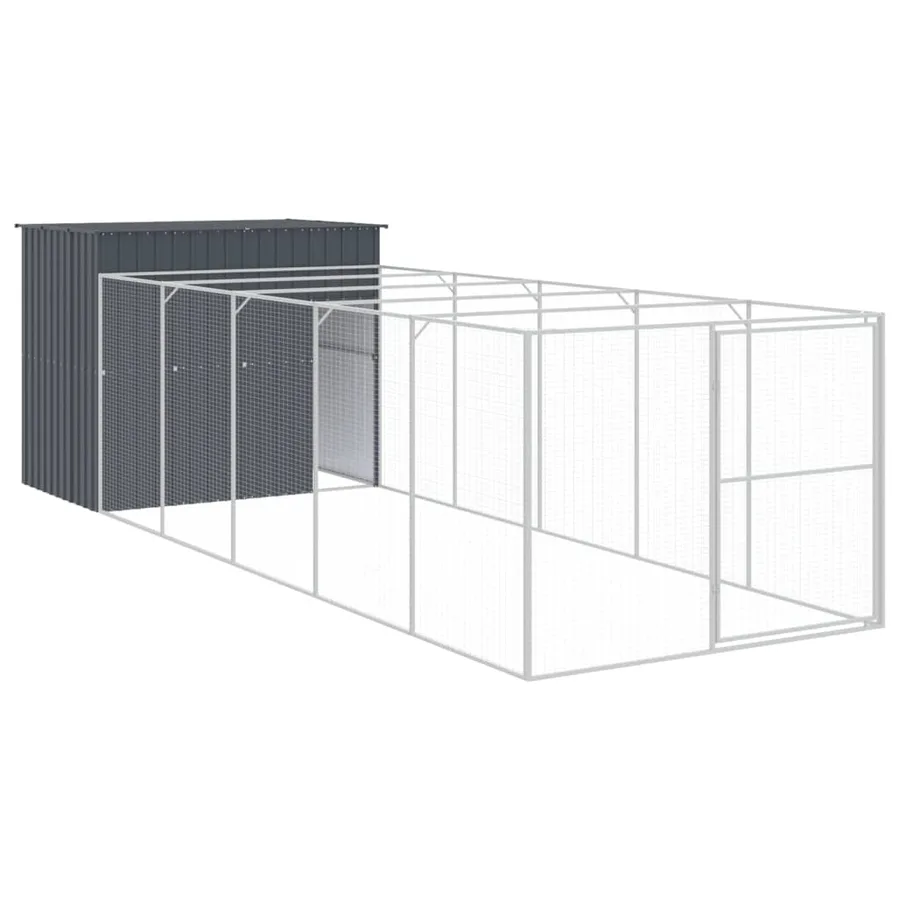 Niche pour chien avec cour anthracite 214x661x181 cm - 2