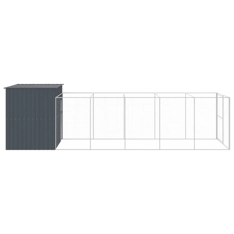 Niche pour chien avec cour anthracite 214x661x181 cm - 4