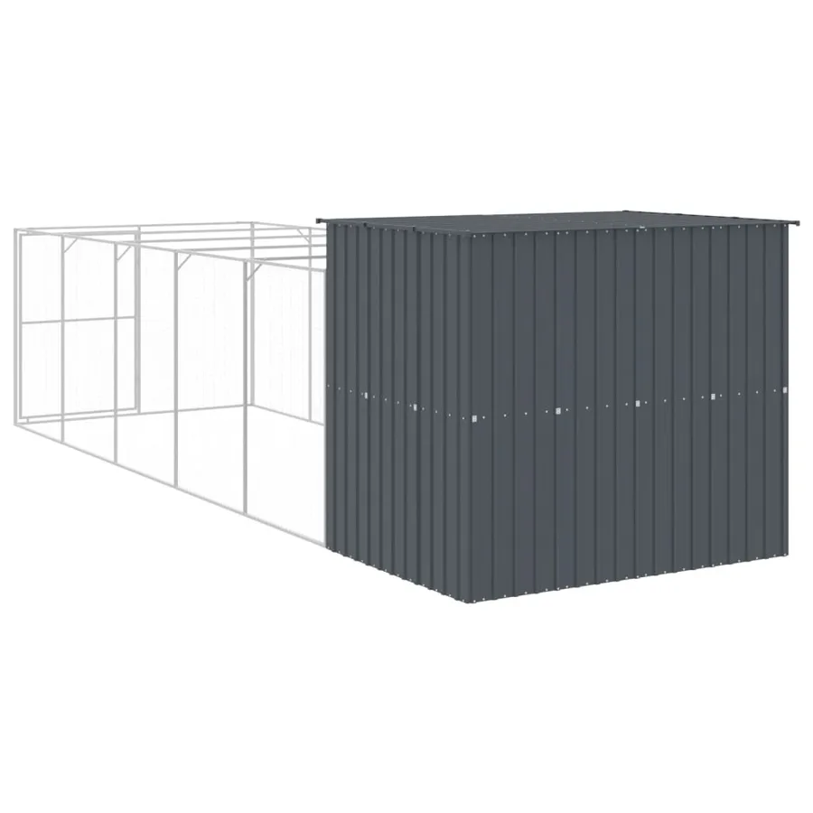 Niche pour chien avec cour anthracite 214x661x181 cm - 5
