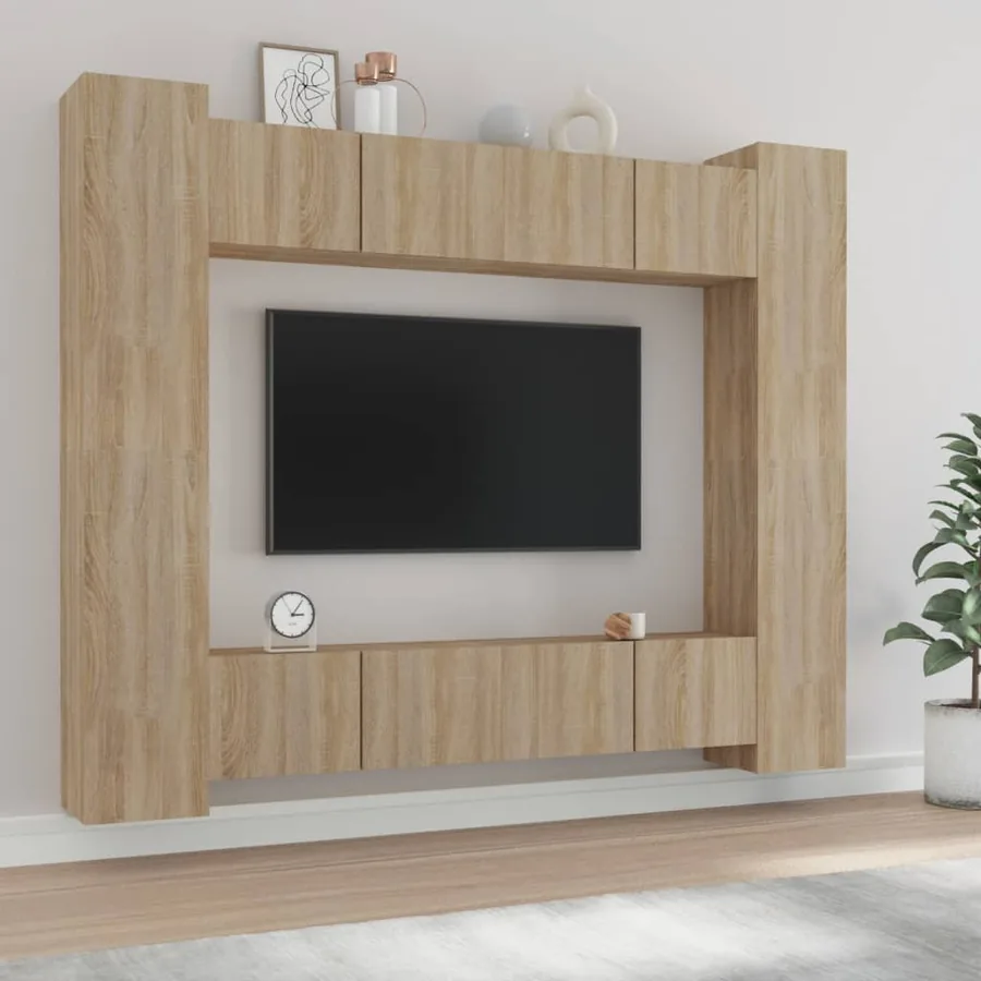 Ensemble de meubles TV 8 pcs Chêne sonoma Bois d'ingénierie