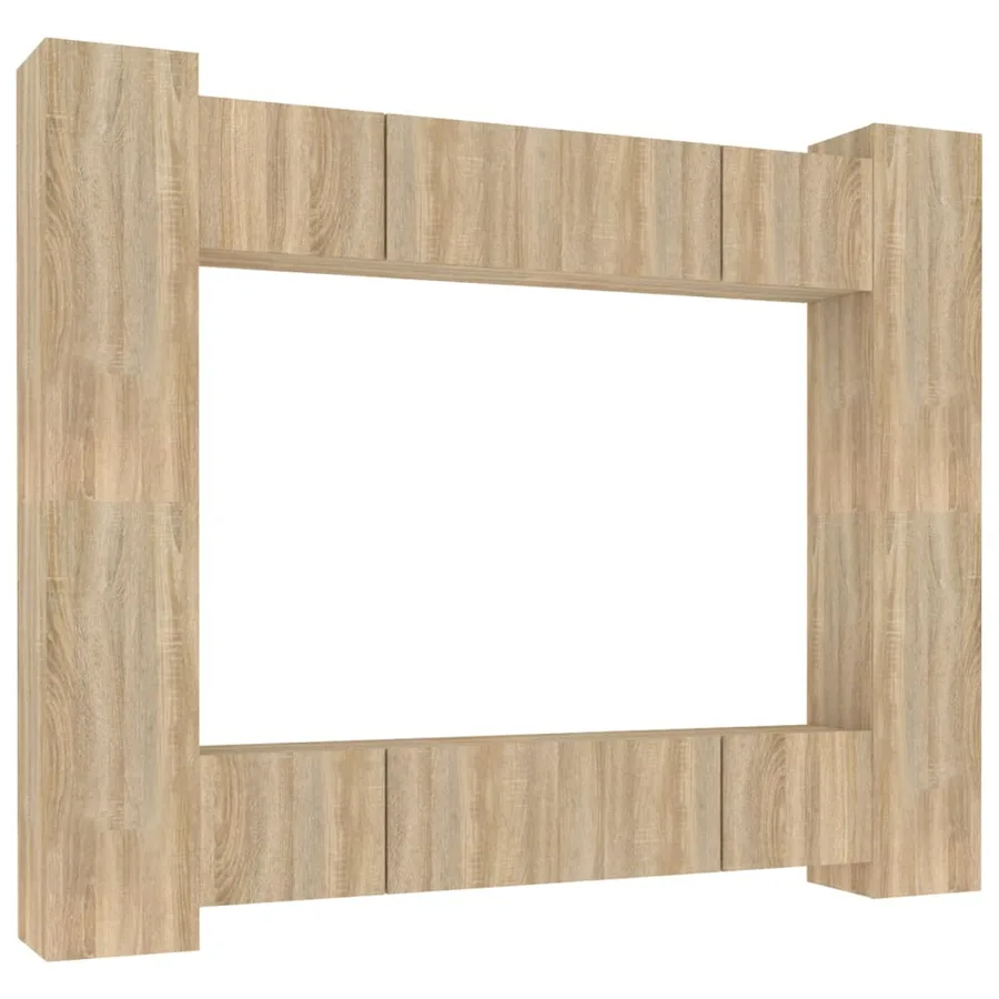 Ensemble de meubles TV 8 pcs Chêne sonoma Bois d'ingénierie - 2