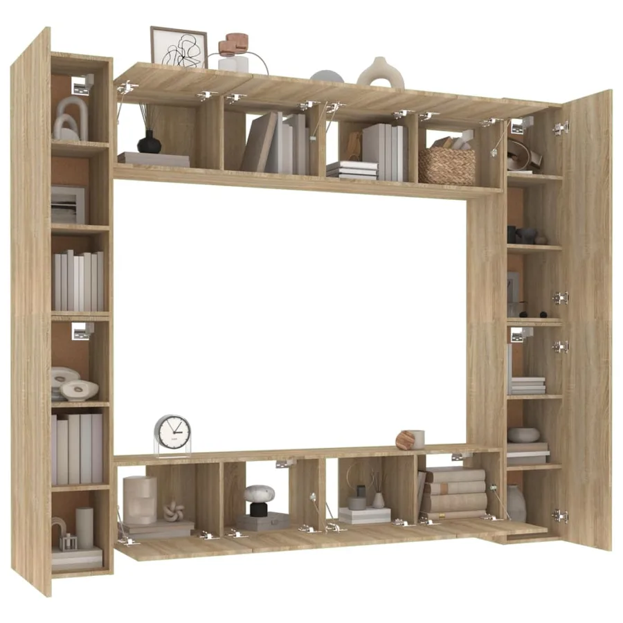 Ensemble de meubles TV 8 pcs Chêne sonoma Bois d'ingénierie - 9