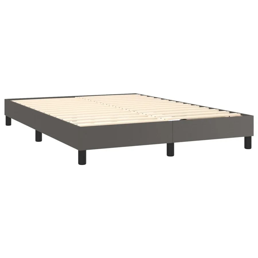 Sommier à lattes de lit avec matelas et LED Gris 140x190 cm - 5