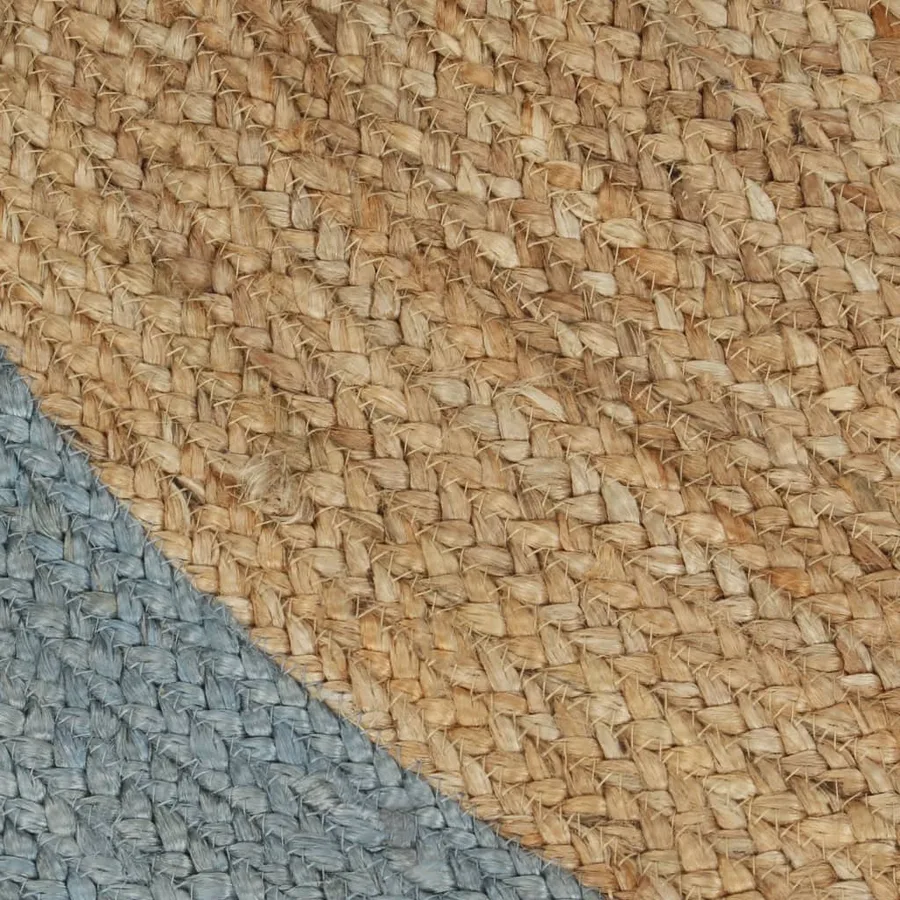 Tapis fait à la main Jute avec bord vert olive 150 cm - 4