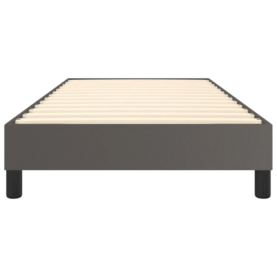 Cadre de lit à lattes gris 90x200 cm similicuir - 5