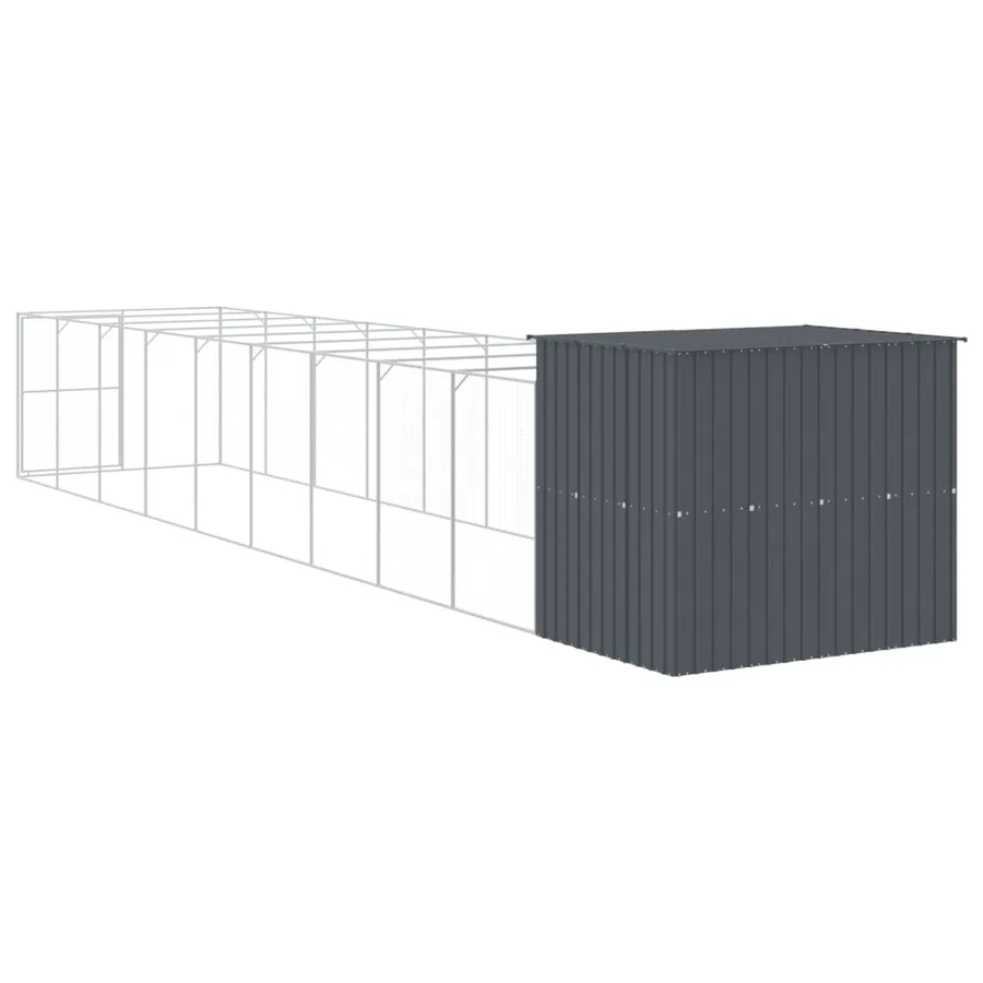 Niche pour chien avec cour anthracite 214x1069x181 cm - 5