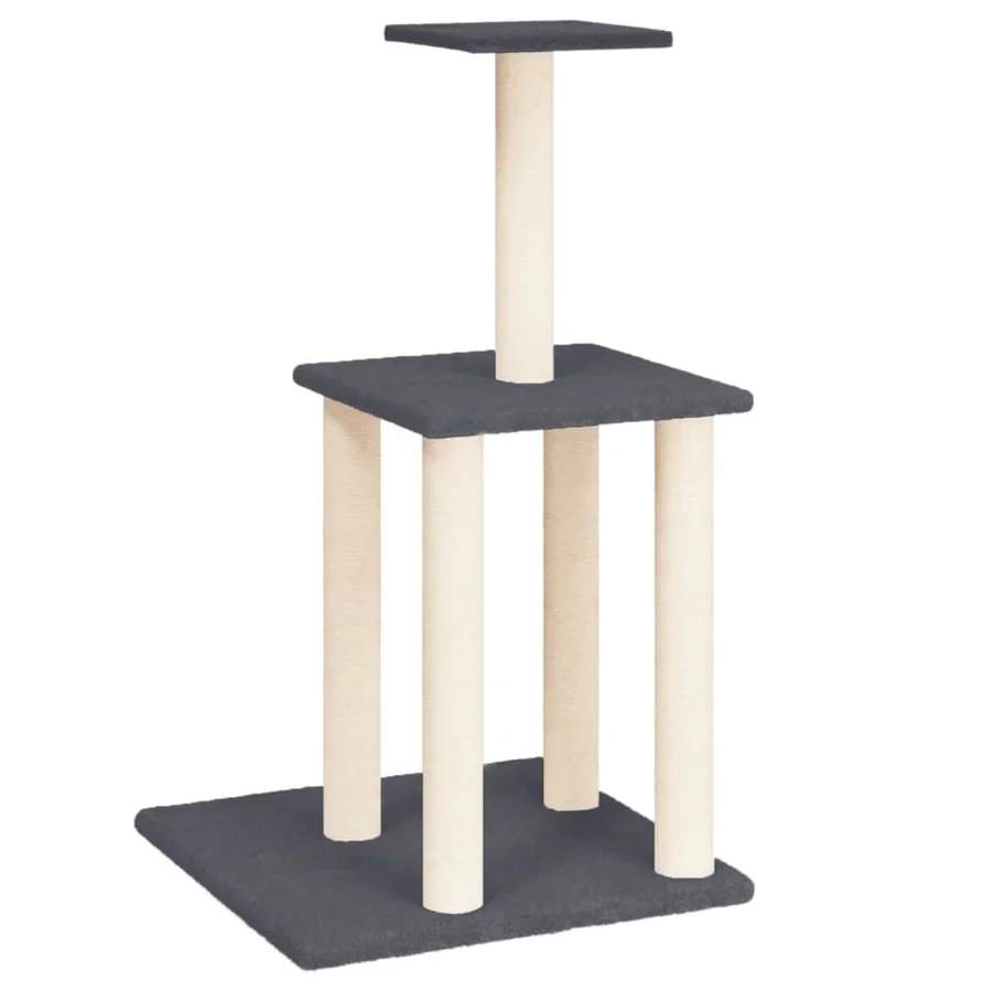 Arbre à chat avec griffoirs en sisal gris foncé 85,5 cm - 2