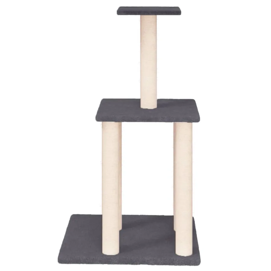 Arbre à chat avec griffoirs en sisal gris foncé 85,5 cm - 3