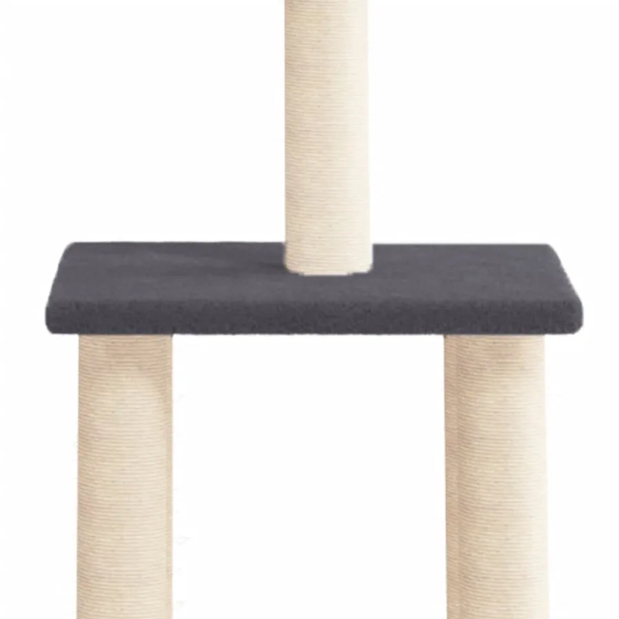 Arbre à chat avec griffoirs en sisal gris foncé 85,5 cm - 4