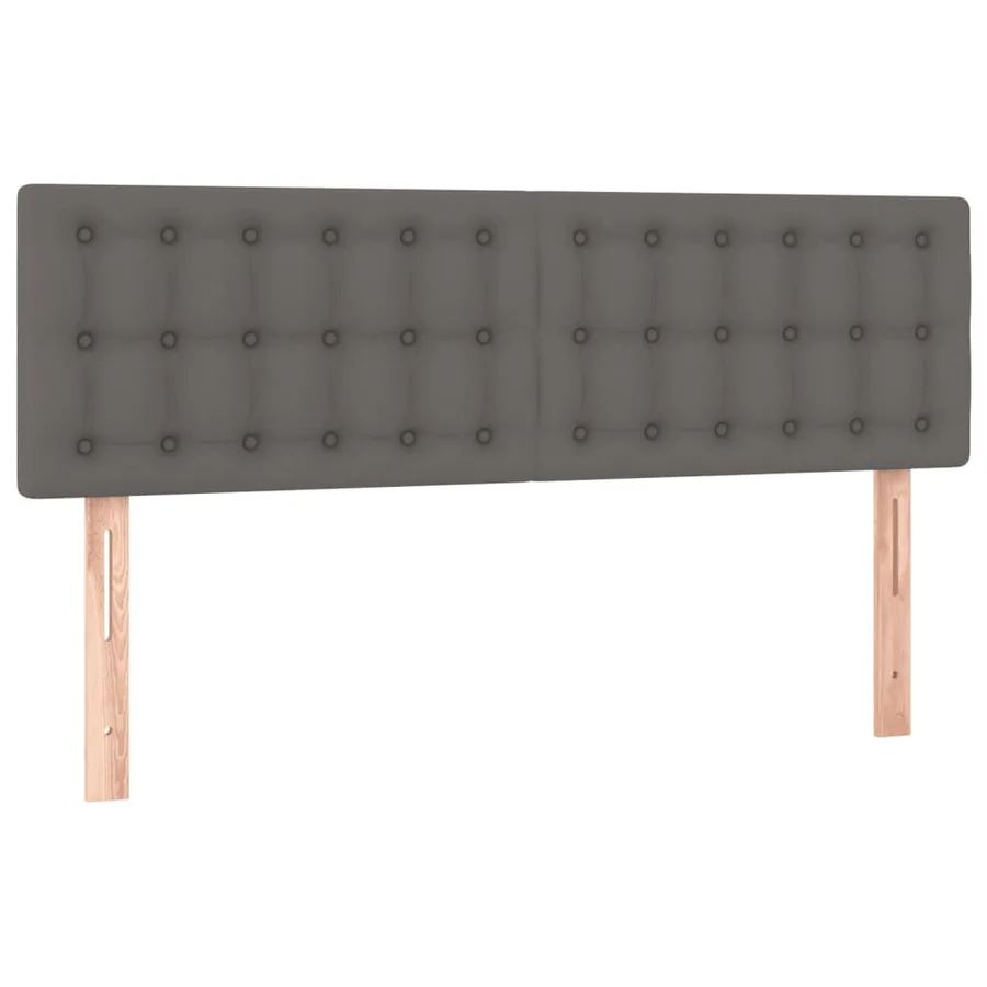Sommier à lattes de lit avec matelas Gris 140x190 cm Similicuir - 6