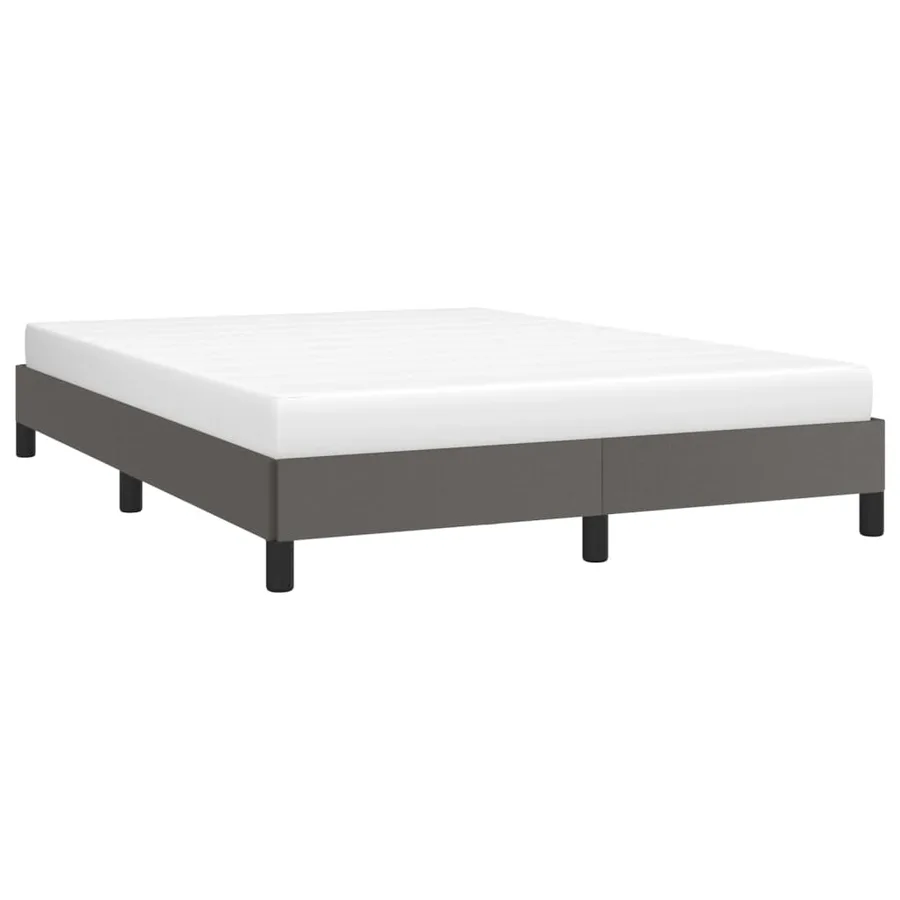 Cadre de lit sans matelas gris 140x190 cm similicuir - 3