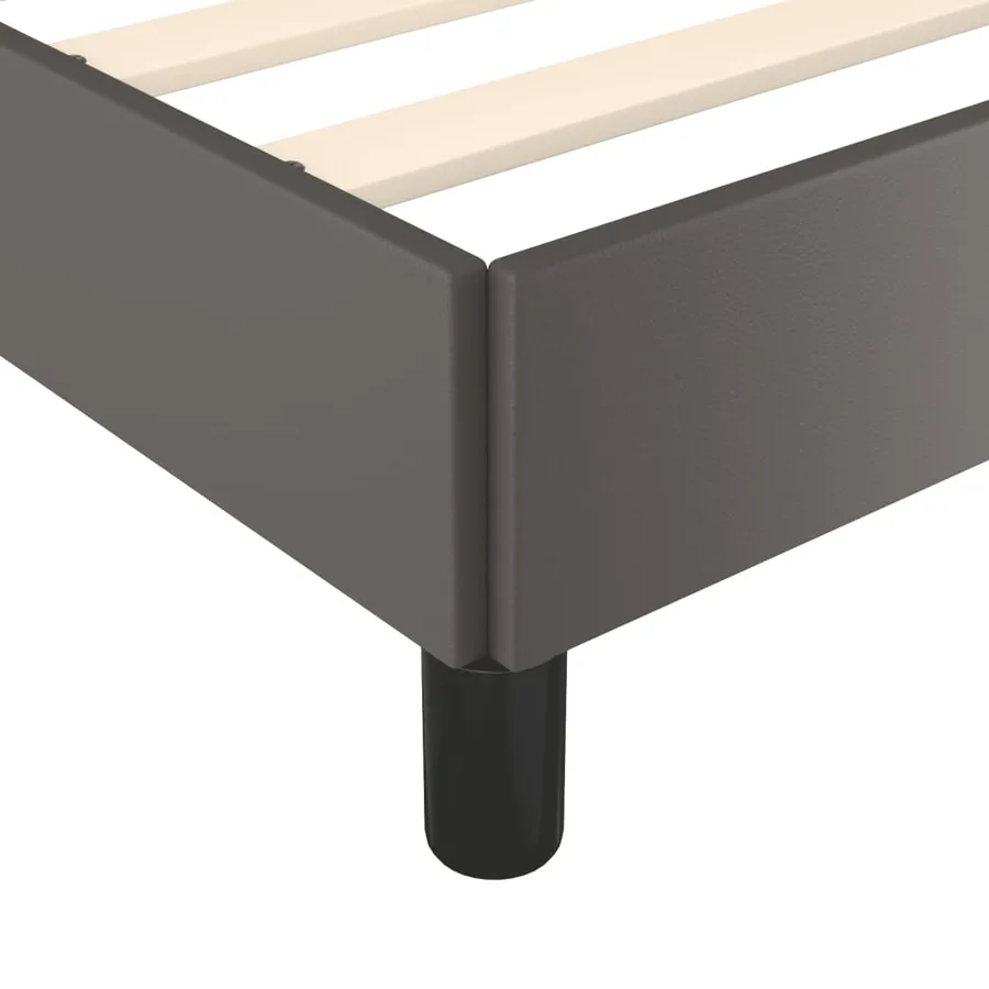 Cadre de lit sans matelas gris 140x190 cm similicuir - 7