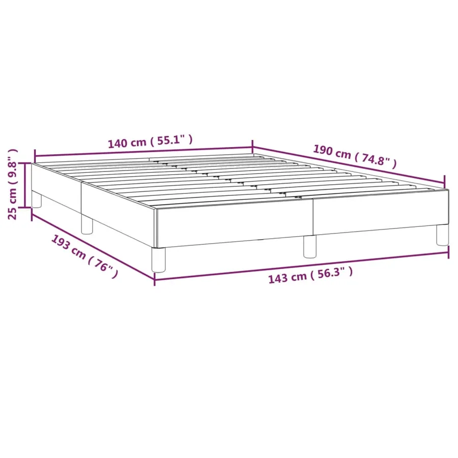Cadre de lit sans matelas gris 140x190 cm similicuir - 9