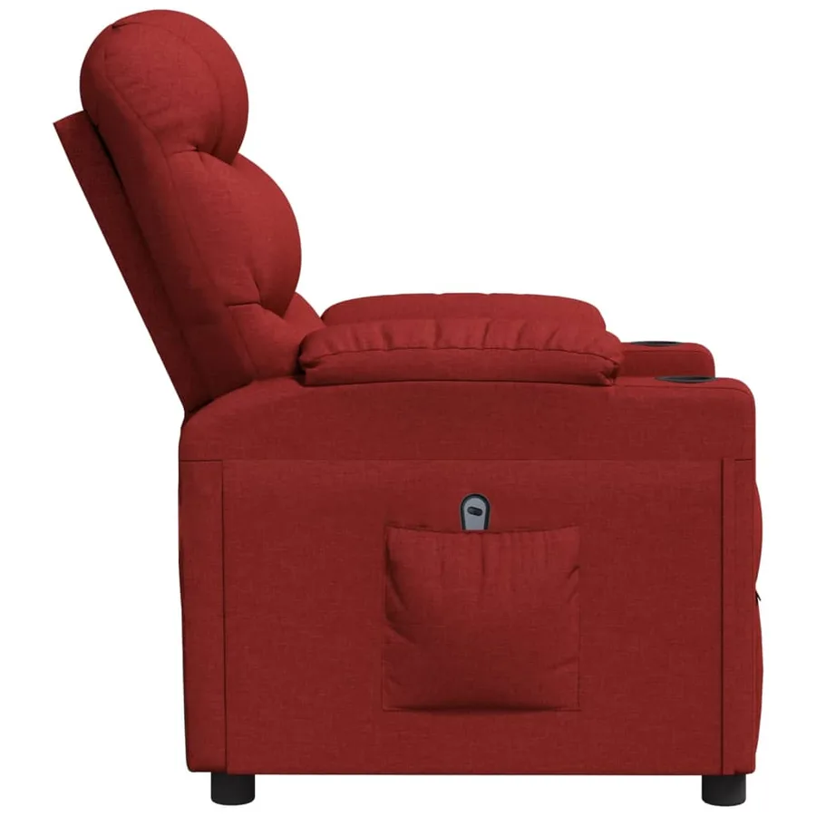 Fauteuil inclinable électrique Rouge bordeaux Tissu - 5