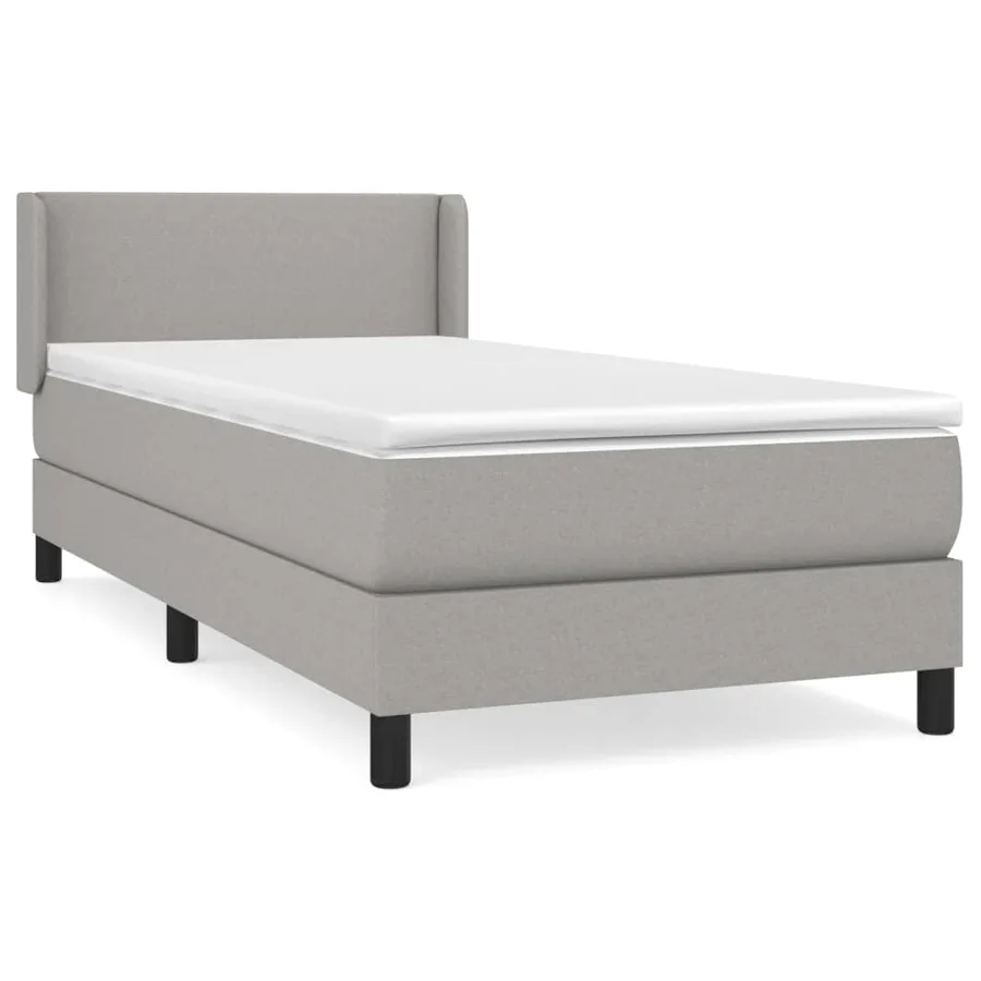 Sommier à lattes de lit avec matelas Gris clair 80x200 cm Tissu - 2