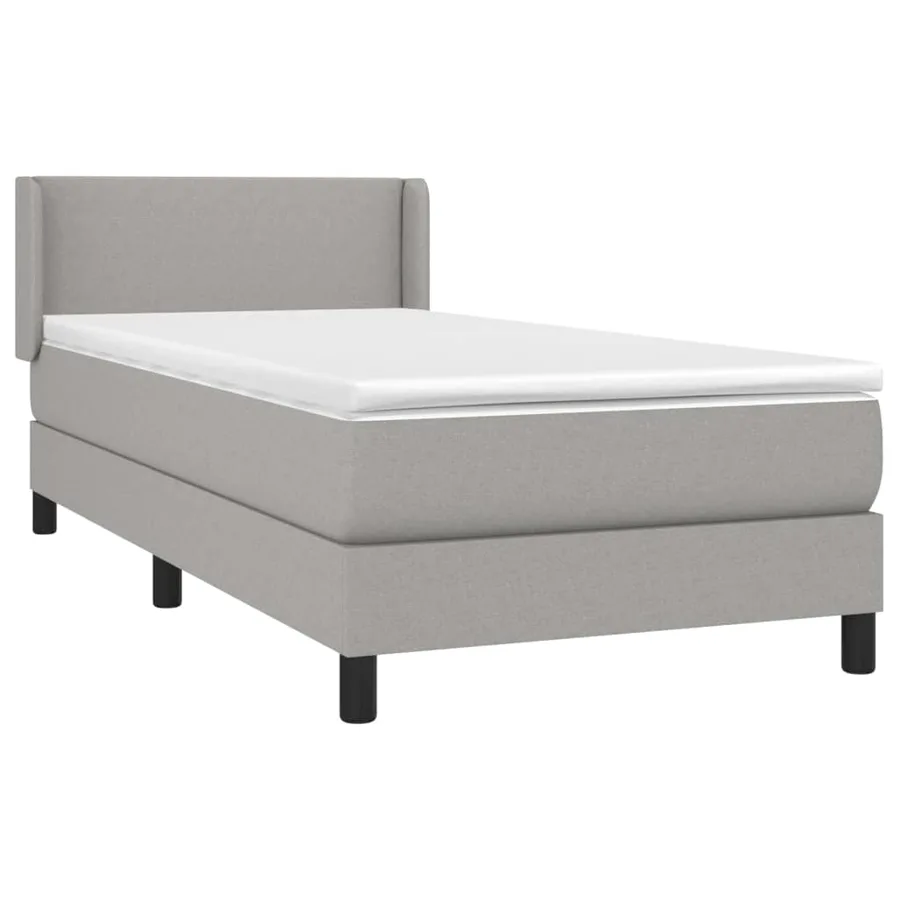 Sommier à lattes de lit avec matelas Gris clair 80x200 cm Tissu - 3
