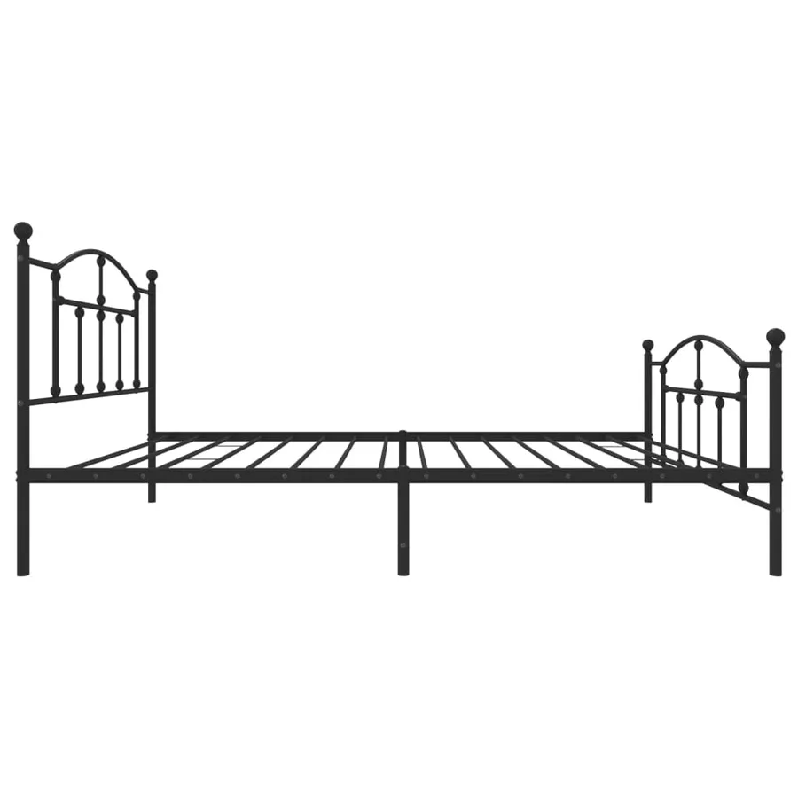 Cadre de lit métal sans matelas avec pied de lit noir 107x203cm - 6