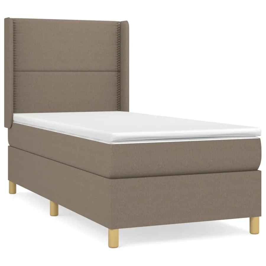 Sommier à lattes de lit avec matelas Taupe 90x200 cm Tissu - 2