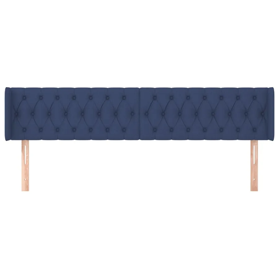 Tête de lit avec oreilles Bleu 183x16x78/88 cm Tissu - 3