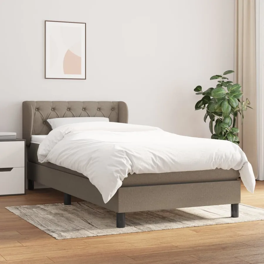 Sommier à lattes de lit avec matelas Taupe 80x200 cm Tissu
