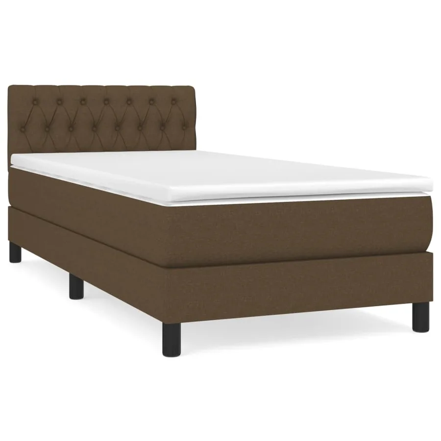 Sommier à lattes de lit avec matelas Marron foncé 90x200 cm - 2
