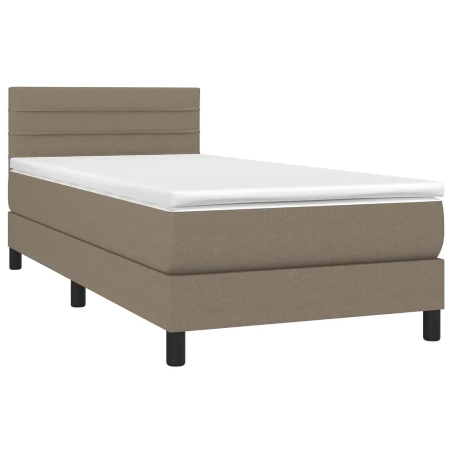 Sommier à lattes de lit avec matelas LED Taupe 80x200 cm Tissu - 3