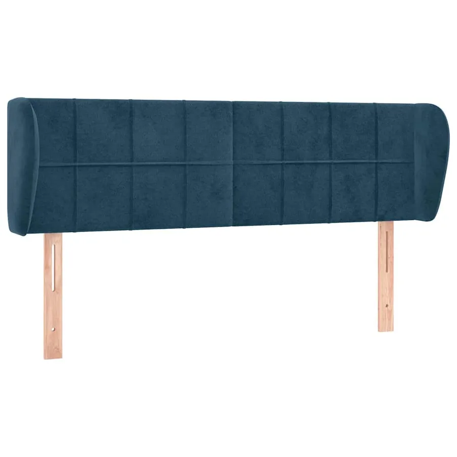 Tête de lit avec oreilles Bleu foncé 147x23x78/88 cm Velours - 2