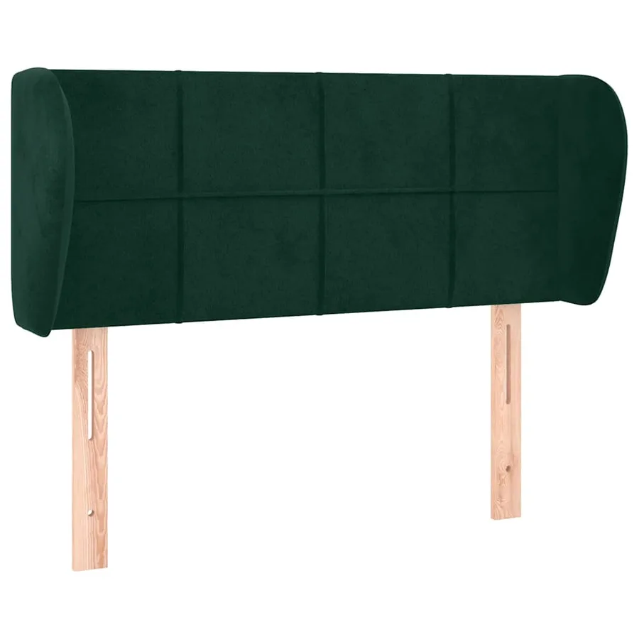 Tête de lit avec oreilles Vert foncé 103x23x78/88 cm Velours - 2