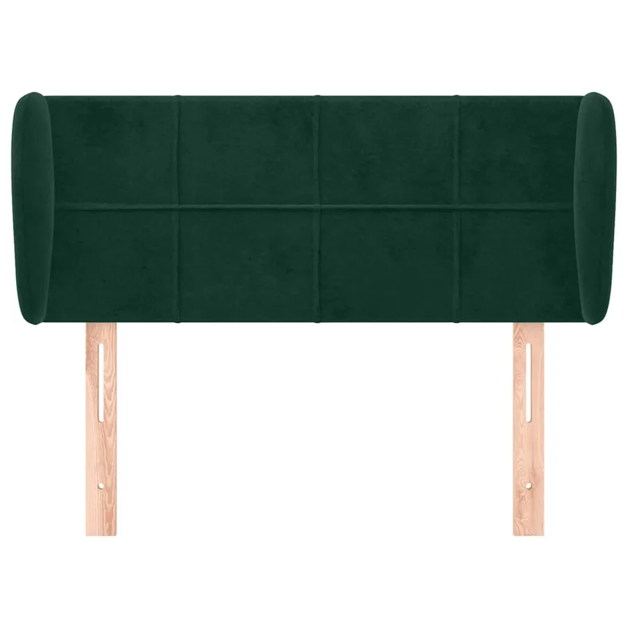 Tête de lit avec oreilles Vert foncé 103x23x78/88 cm Velours - 3
