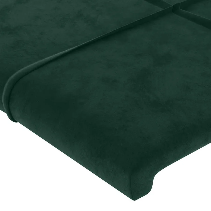 Tête de lit avec oreilles Vert foncé 103x23x78/88 cm Velours - 5
