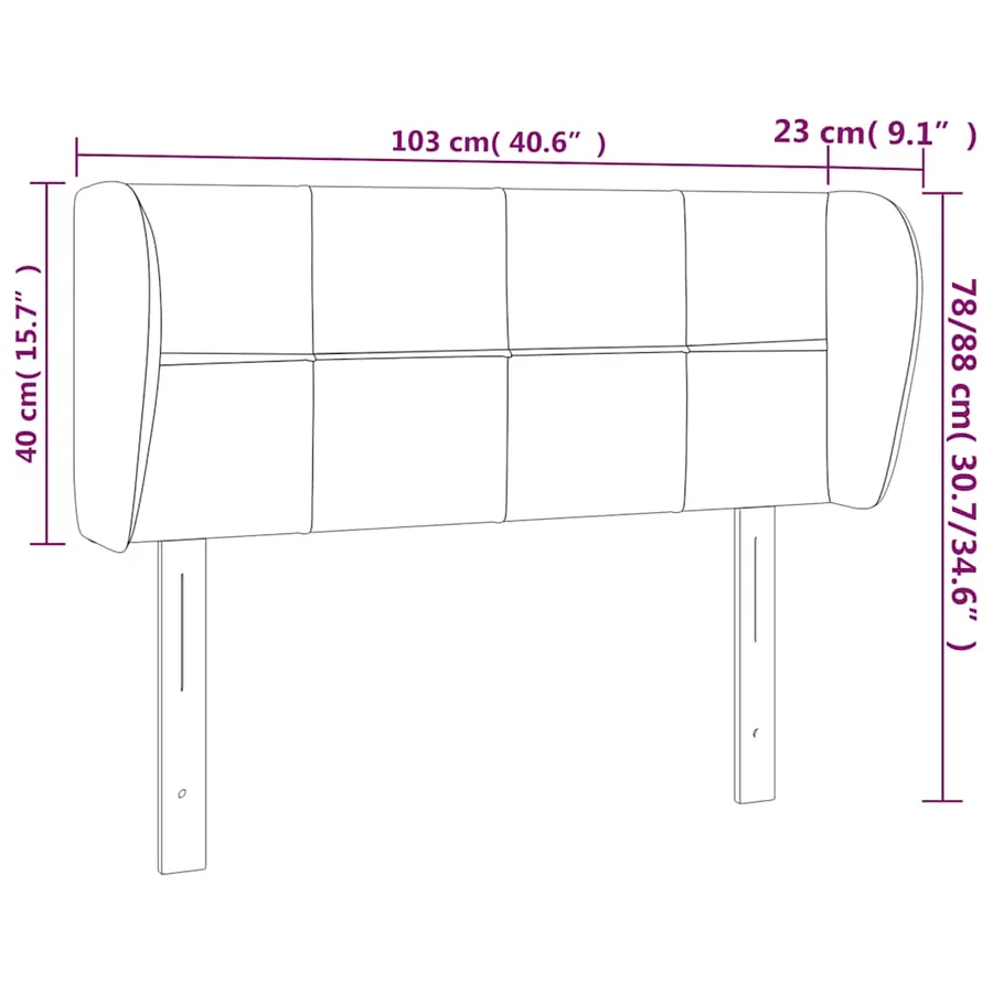 Tête de lit avec oreilles Vert foncé 103x23x78/88 cm Velours - 9
