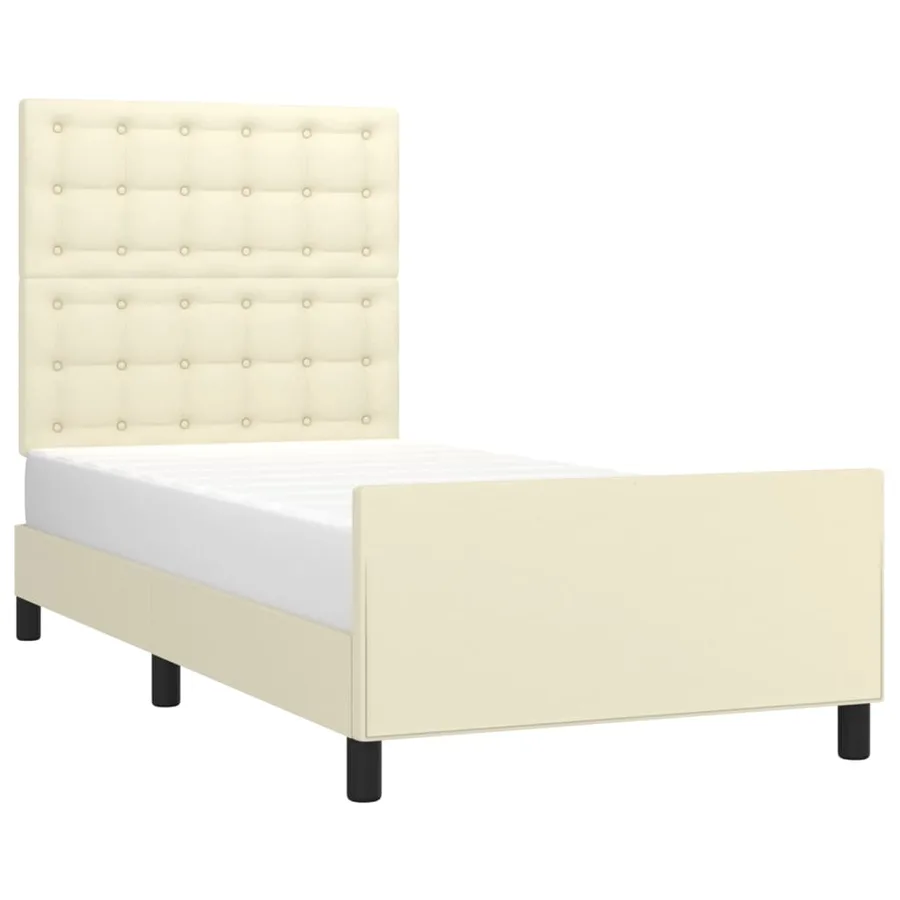 Cadre de lit sans matelas crème 80x200 cm similicuir - 3