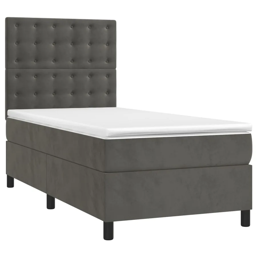 Sommier à lattes de lit avec matelas Gris foncé 100x200 cm - 3