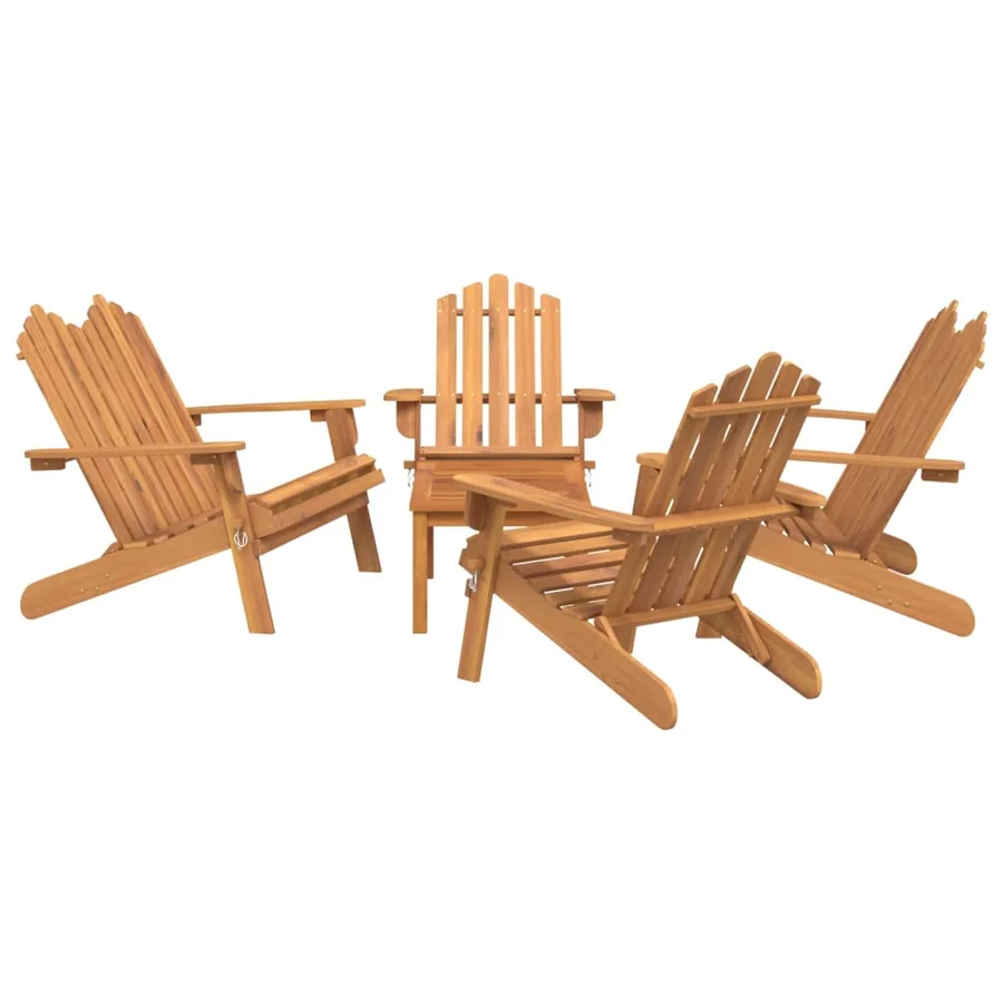 Ensemble de salon de jardin Adirondack 5 pcs bois acacia solide - 3