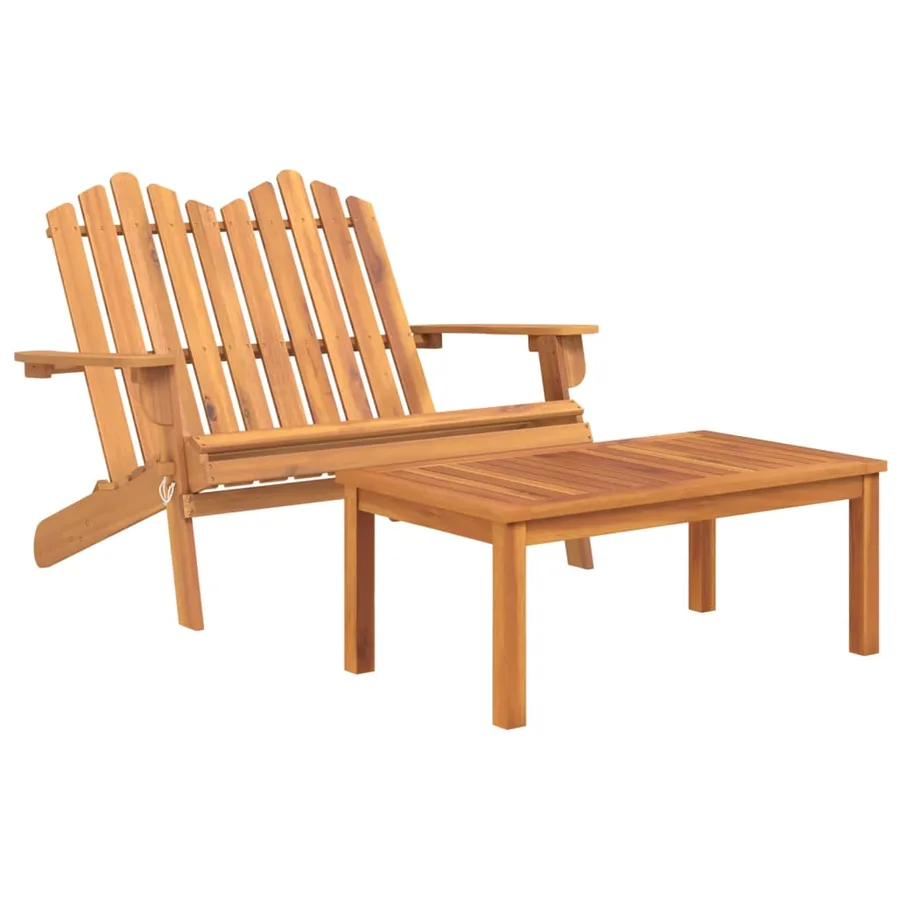 Ensemble de salon de jardin Adirondack 5 pcs bois acacia solide - 4