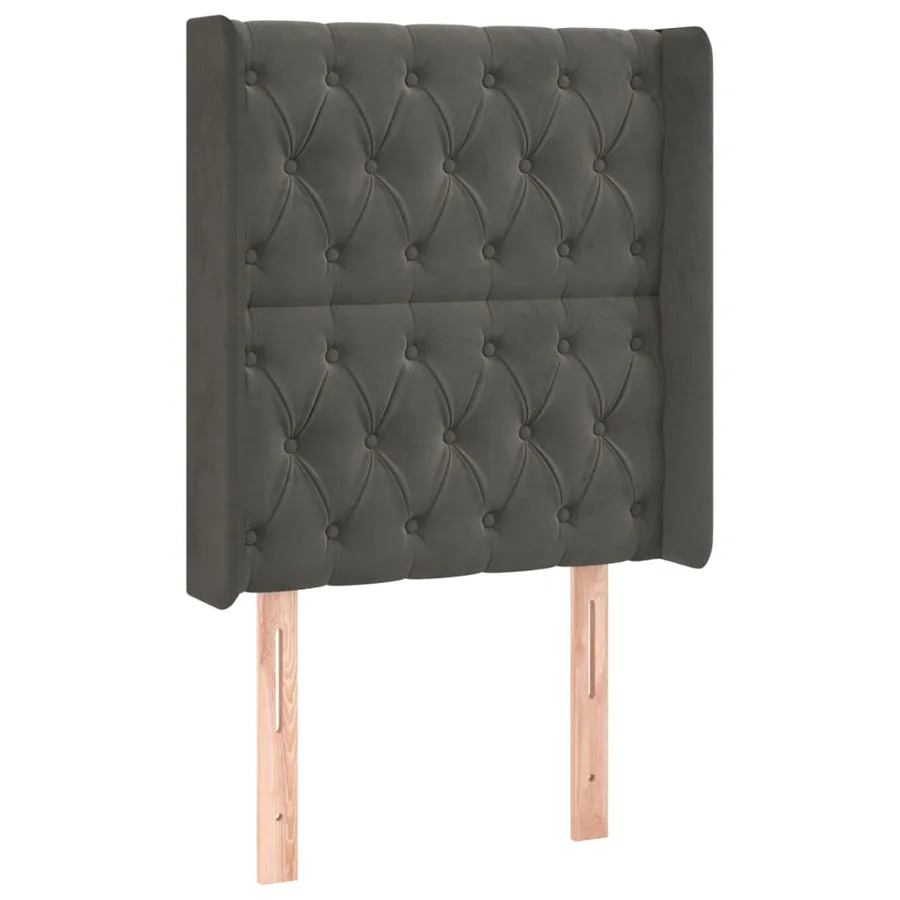 Sommier à lattes de lit matelas LED Gris foncé 80x200cm Velours - 7