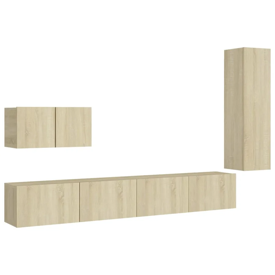 Ensemble de meubles TV 4 pcs Chêne sonoma Bois d'ingénierie - 2