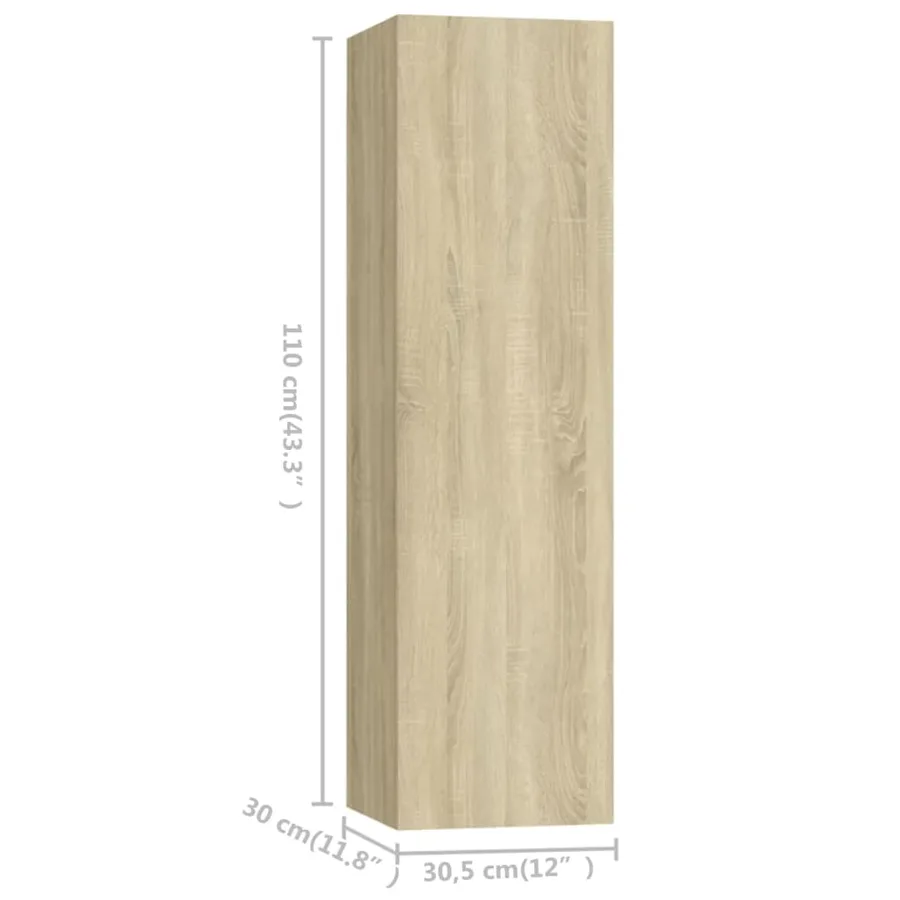 Ensemble de meubles TV 4 pcs Chêne sonoma Bois d'ingénierie - 9