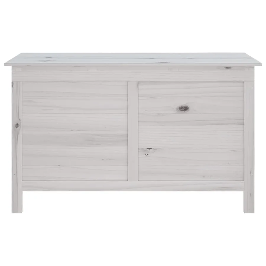 Boîte de rangement de jardin blanc bois massif de sapin - 4