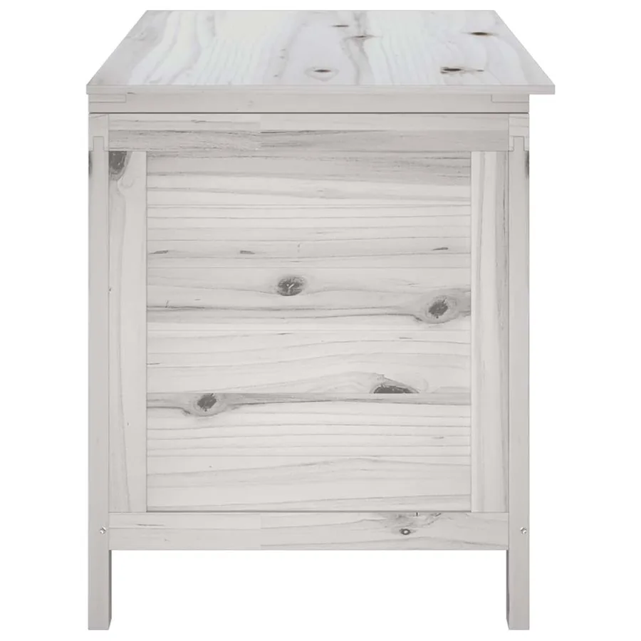 Boîte de rangement de jardin blanc bois massif de sapin - 5