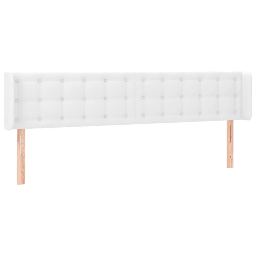 Tête de lit avec oreilles Blanc 183x16x78/88 cm Similicuir - 2