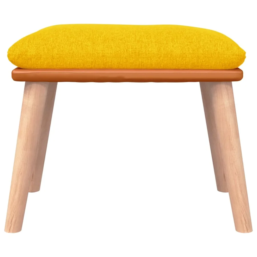 Chaise à bascule avec repose-pied Jaune moutarde Tissu - 9