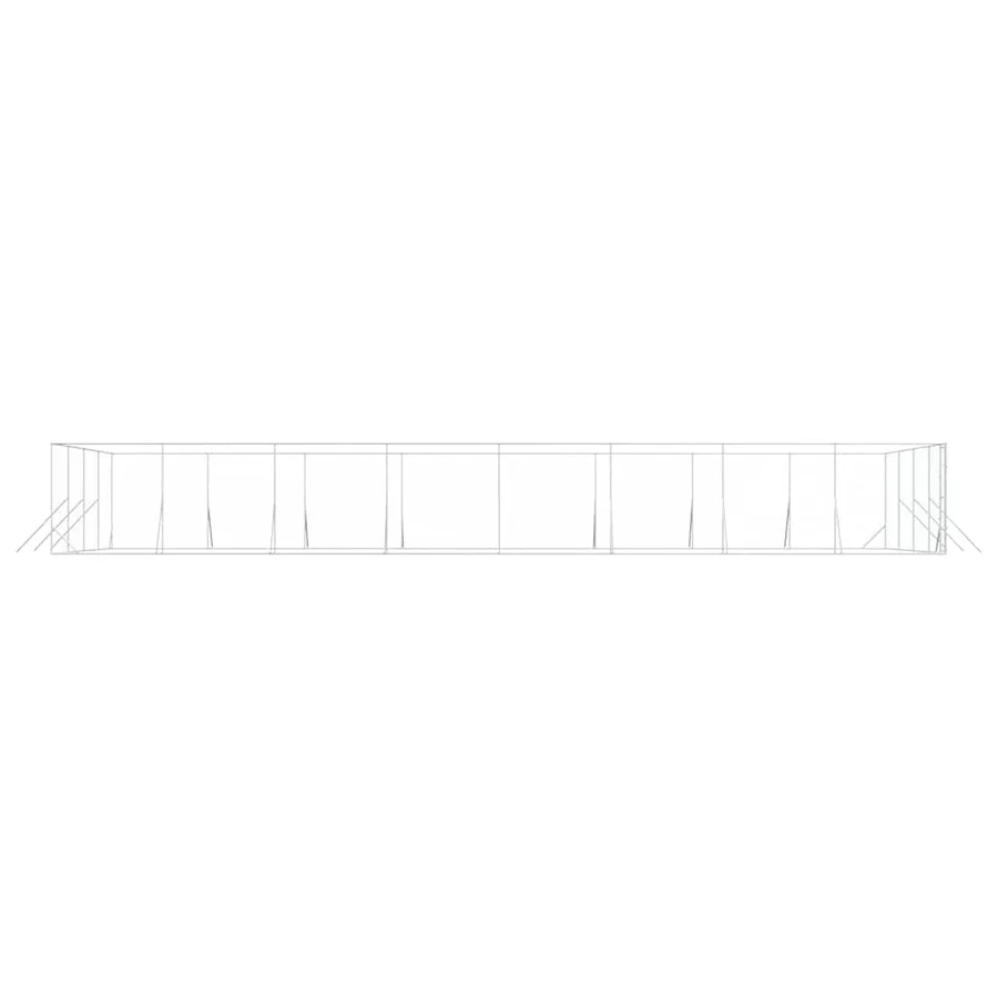 Chenil d'extérieur pour chiens argenté 8x16x2 m acier galvanisé - 6