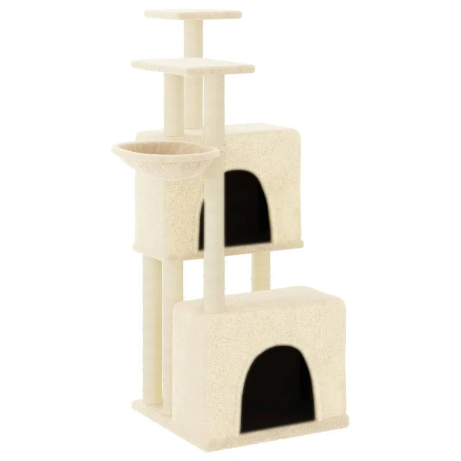 Arbre à chat avec griffoirs en sisal crème 122 cm - 2