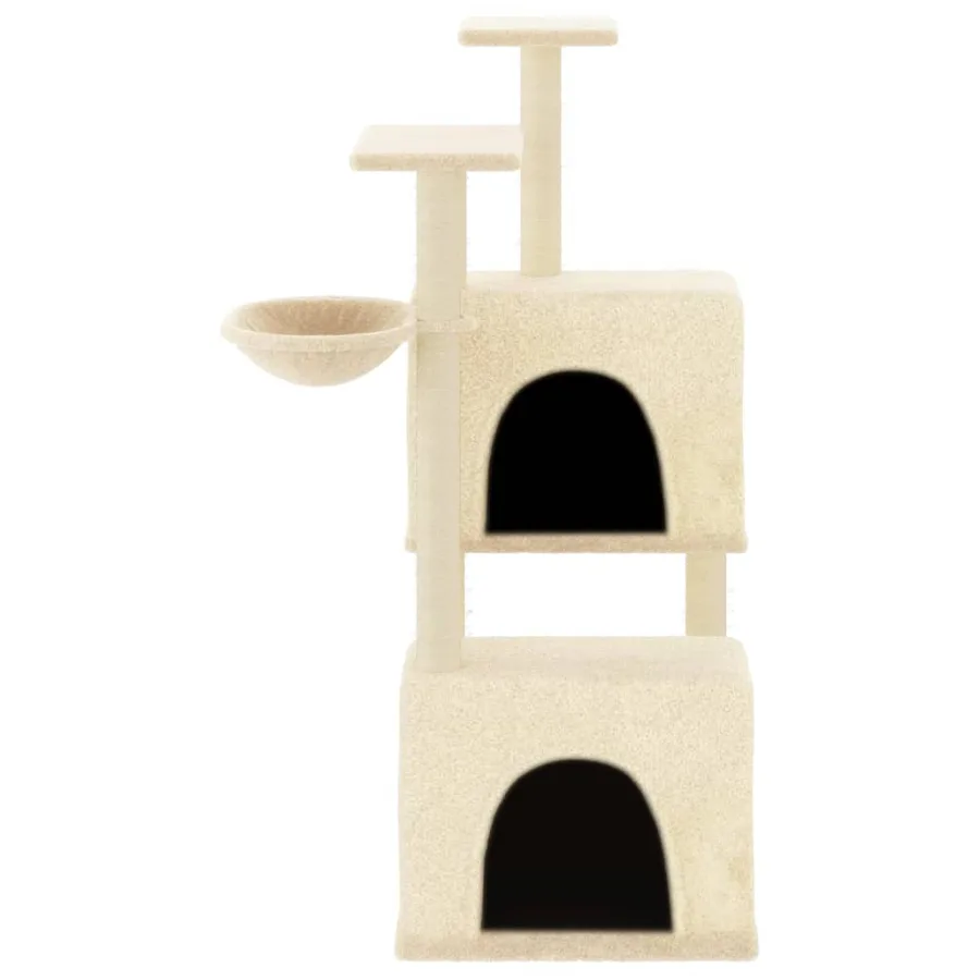 Arbre à chat avec griffoirs en sisal crème 122 cm - 3
