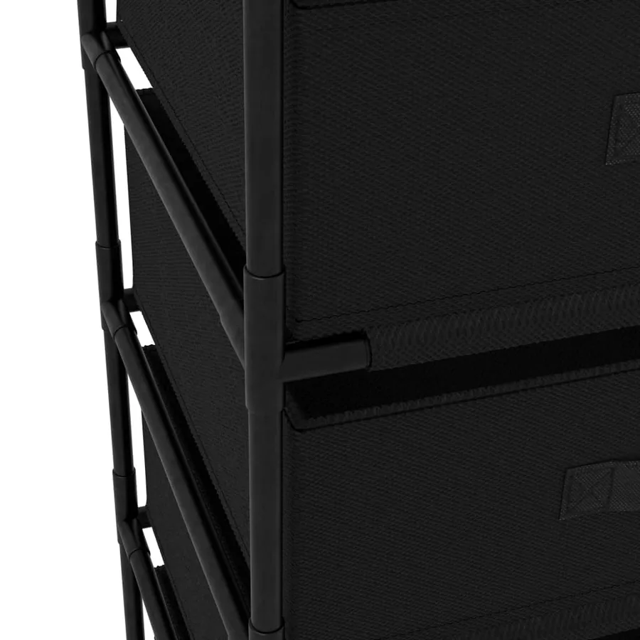 Étagère de rangement avec 4 paniers en tissu Acier Noir - 5