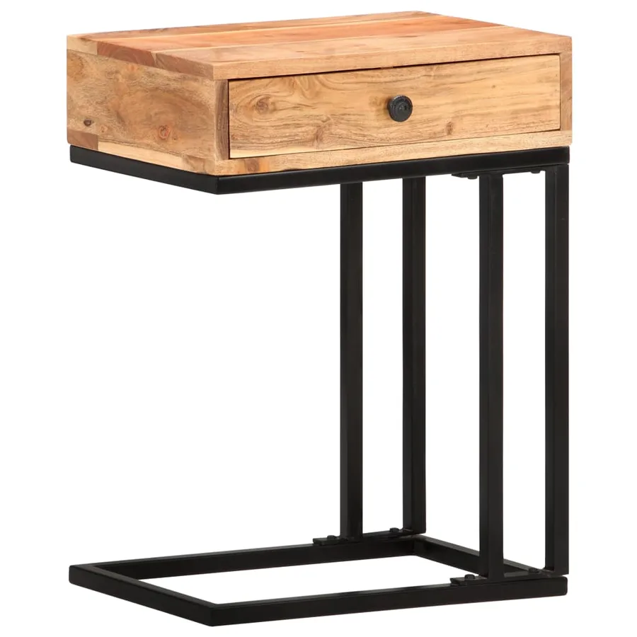 Table d'appoint en forme d'U 45x30x61 cm Bois d'acacia massif - 10