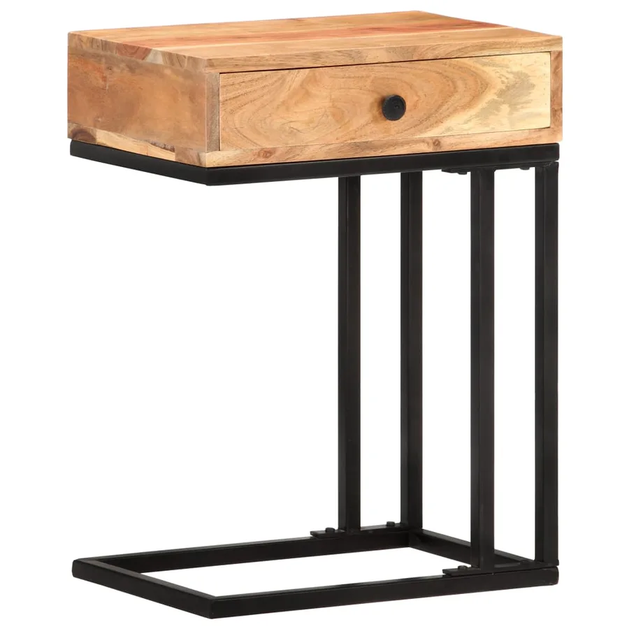 Table d'appoint en forme d'U 45x30x61 cm Bois d'acacia massif - 11