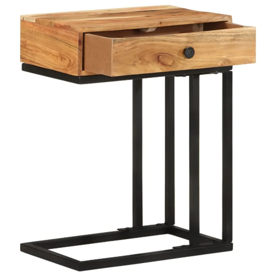 Table d'appoint en forme d'U 45x30x61 cm Bois d'acacia massif - 2